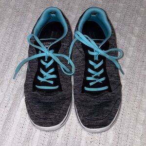 Skechers Women’s Size 8 Go Walk Charcoal and Teal Athletic Shoes